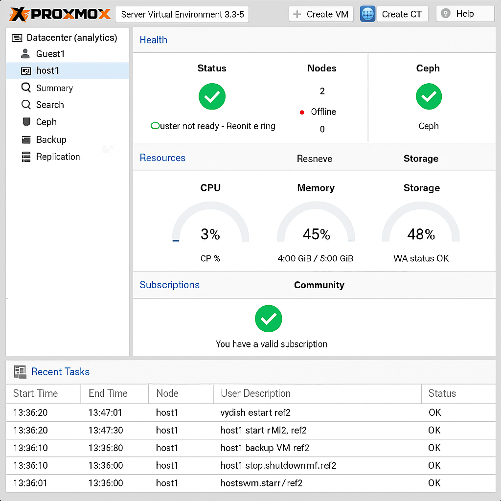 ProxMox Dashboard